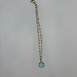 Stella & Dot Aqua Pendant Necklace